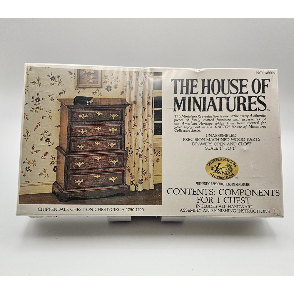 The House Of Miniatures Chippendale Chest On Chest Kit - 1977 Unassembled NEW